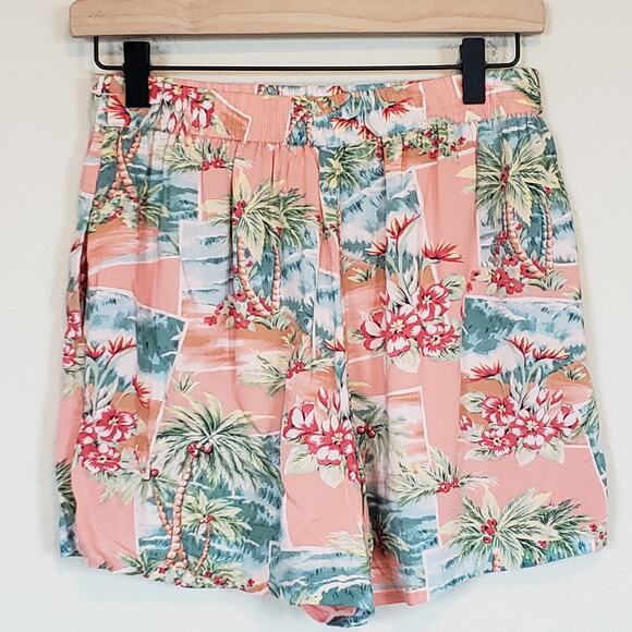 American Eagle Tropical Print Pull On Shorts Women's Small Summer Vacation - Picture 2 of 8